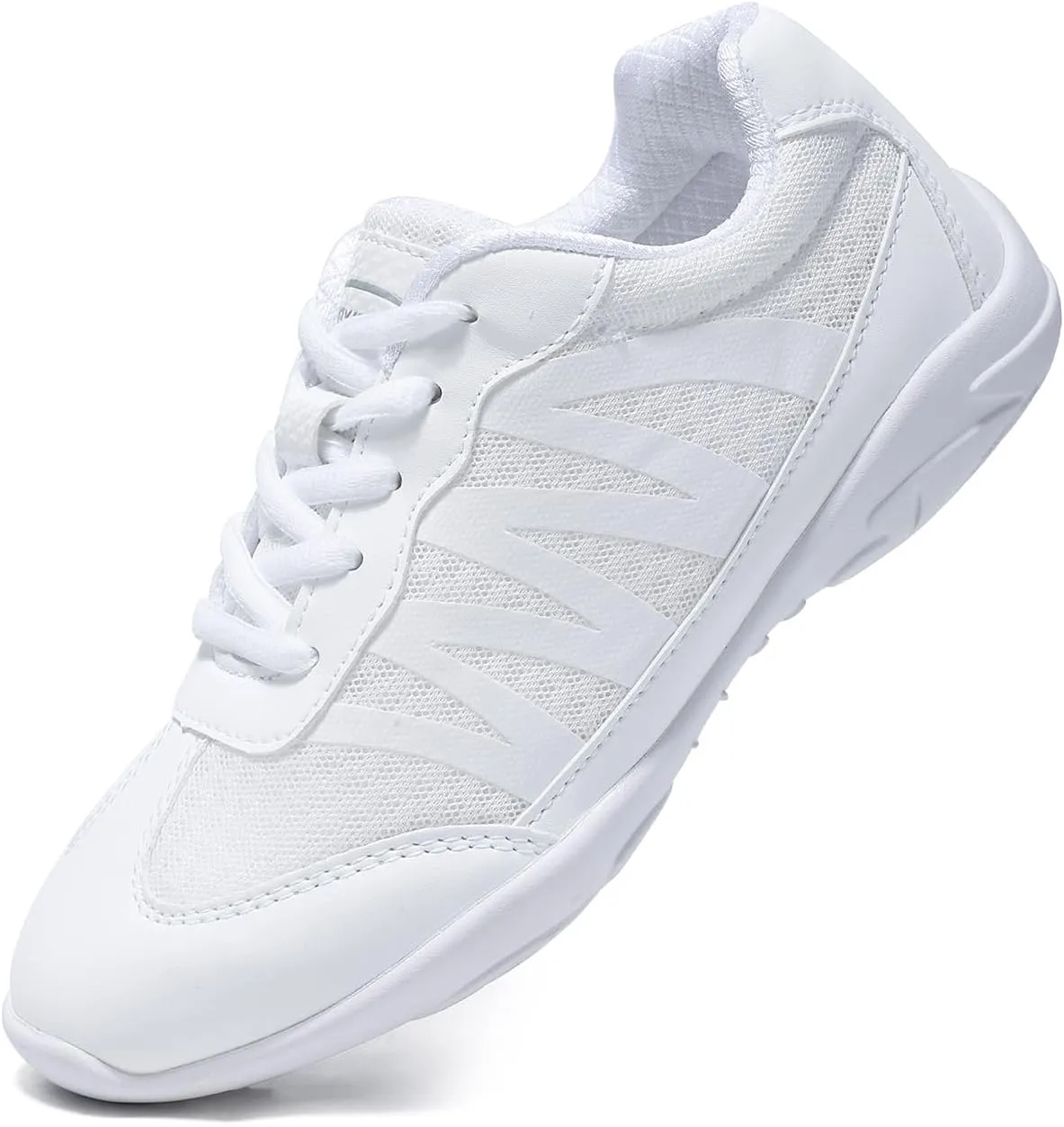 White Cheer Shoes for Girls Lightweight Youth Kids Cheerleading Sneakers Hip Hop Dance Shoes Tumbling Tennis