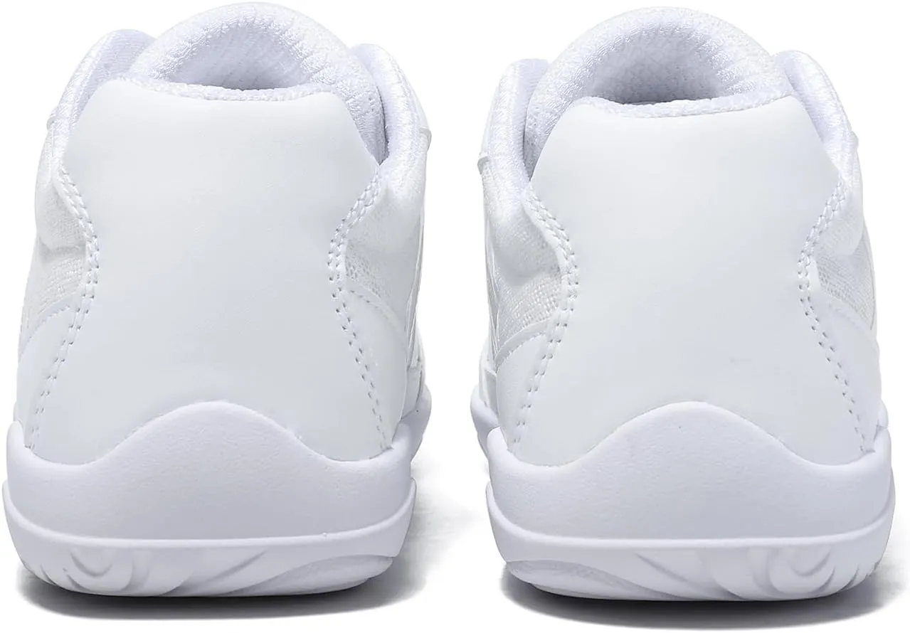 White Cheer Shoes for Girls Lightweight Youth Kids Cheerleading Sneakers Hip Hop Dance Shoes Tumbling Tennis