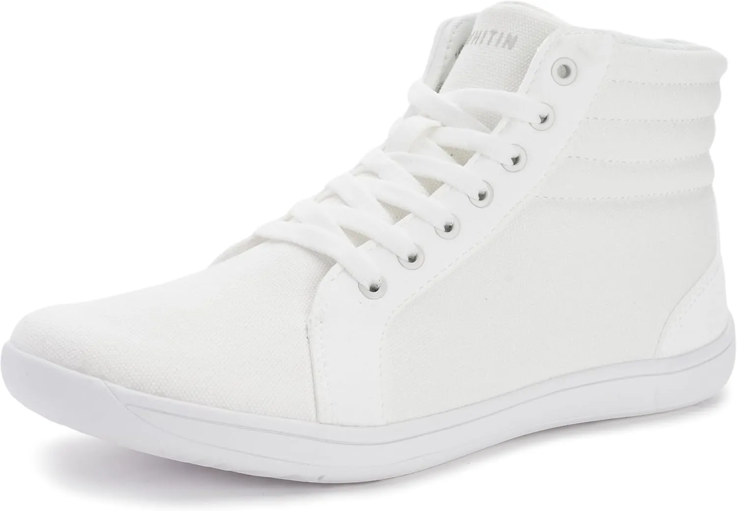 WHITIN Men's Wide Hi-top Minimalist Barefoot Sneakers | Zero Drop Sole | Cushioned Ankle Support