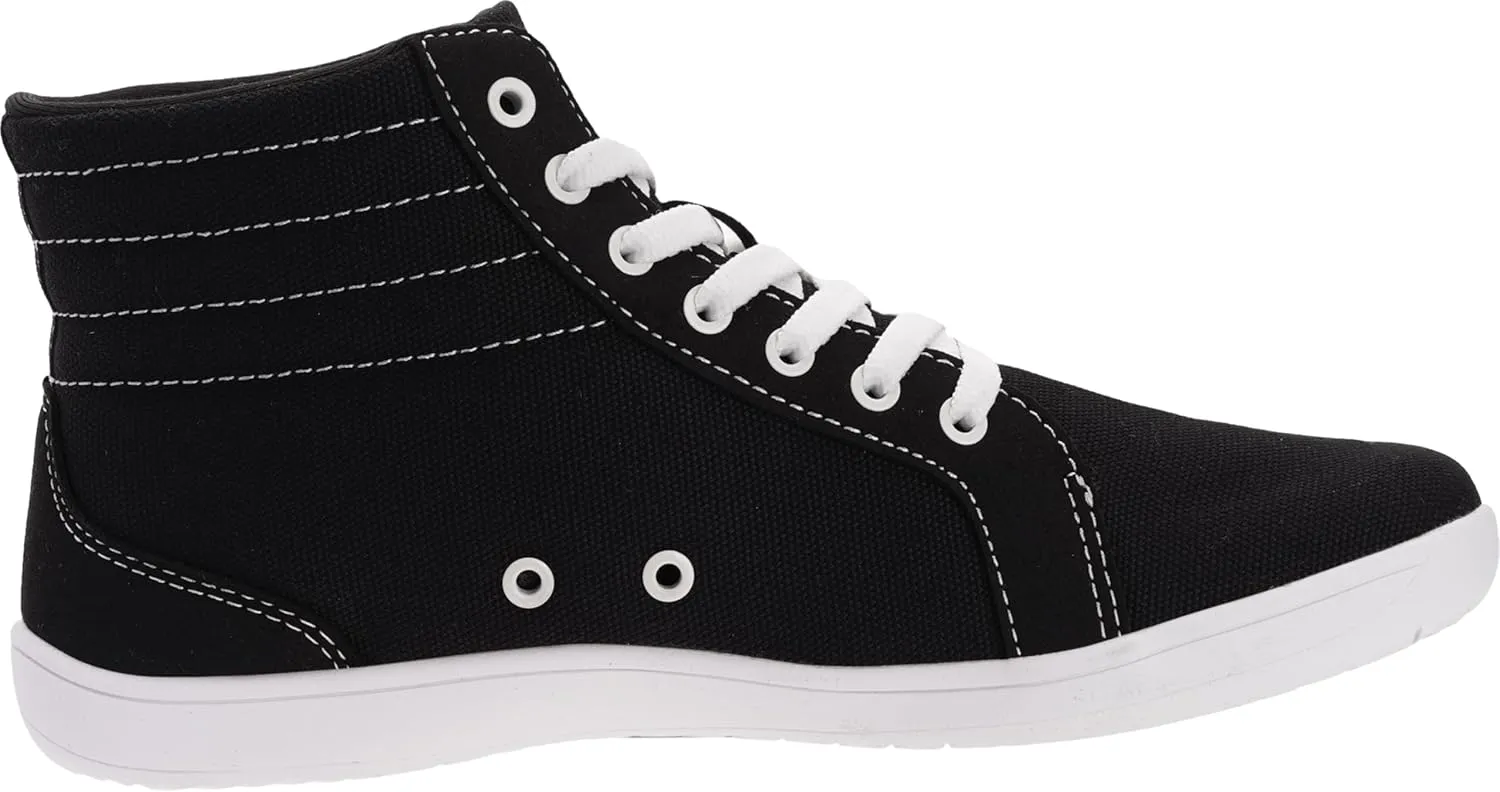 WHITIN Men's Wide Hi-top Minimalist Barefoot Sneakers | Zero Drop Sole | Cushioned Ankle Support