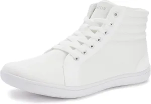 WHITIN Men's Wide Hi-top Minimalist Barefoot Sneakers | Zero Drop Sole | Cushioned Ankle Support