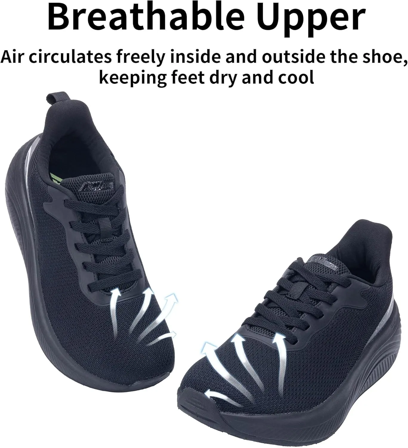 Wide Toe Box Shoes Women Arch Support Walking Shoes for Plantar FasciitisWide Width Orthotic Tennis Sneakers