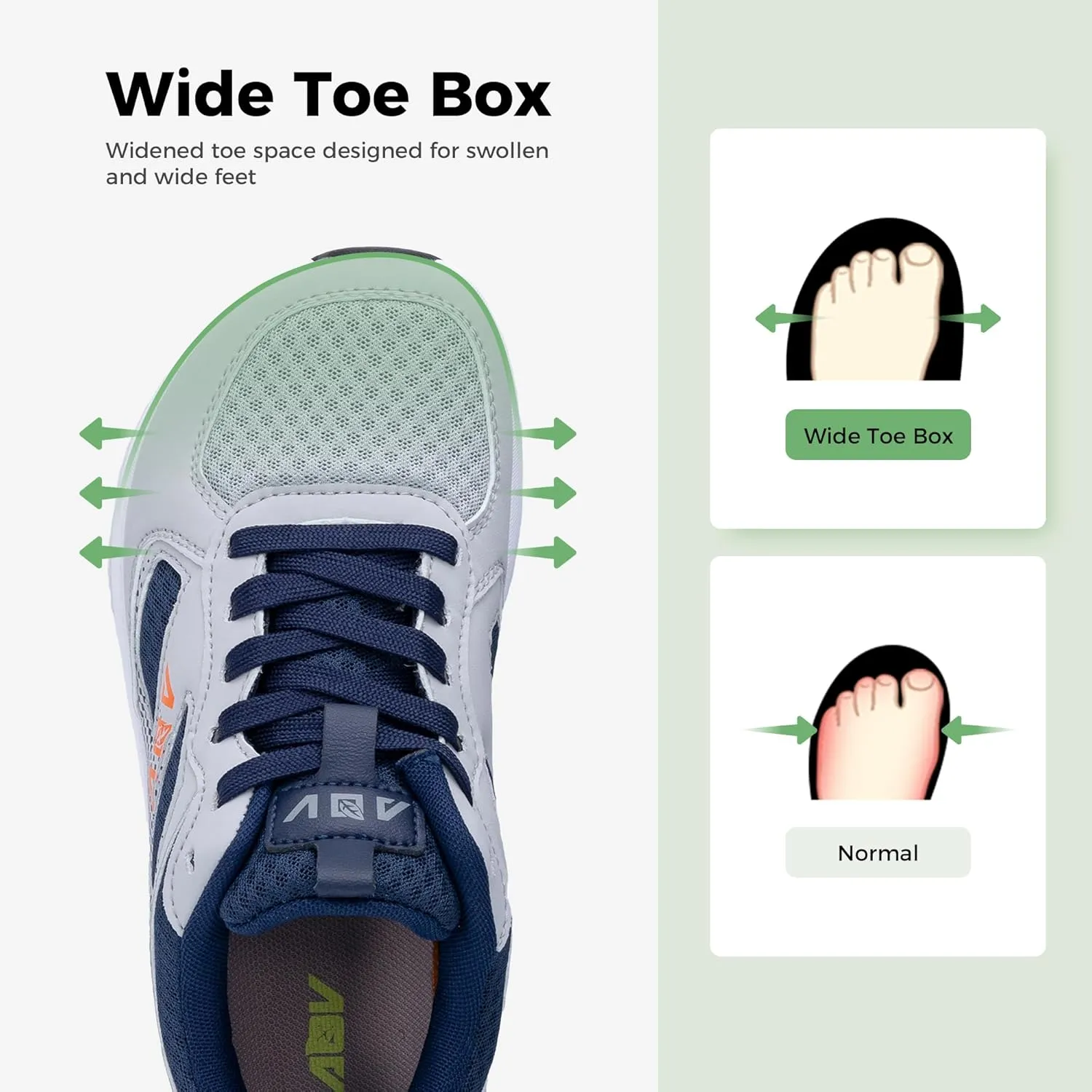 Wide Toe Box Shoes Women with Arch Support Orthotic Plantar Fasciitis Walking Shoes Air Tennis Sneakers