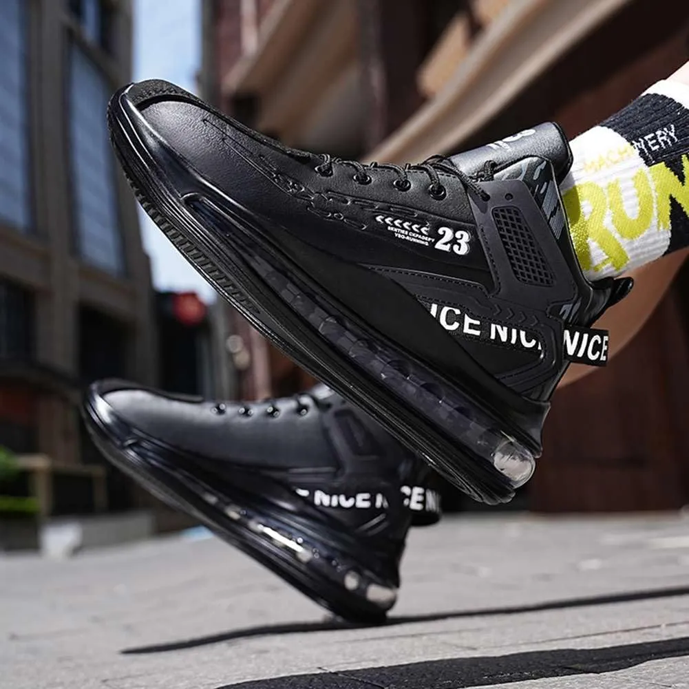 WILTENA Men's Fashion High Top Air Cushion Basketball Shoes Boy's Sports Tennis Running Sneakers Comfy Casual Walking Shoes for Men