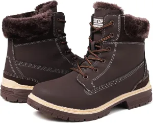Winter Boots for Women Snow Boots Waterproof Fur Lined Warm Hiking Boots Ladies Lace Up Walking Boots Anti-Slip Lightweight Outdoor Ankle Boots