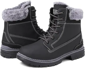 Winter Boots for Women Snow Boots Waterproof Fur Lined Warm Hiking Boots Ladies Lace Up Walking Boots Anti-Slip Lightweight Outdoor Ankle Boots