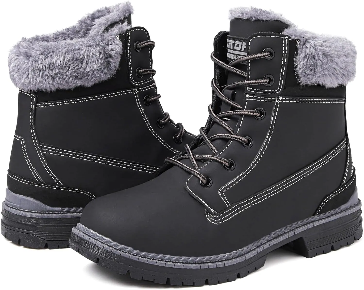 Winter Boots for Women Snow Boots Waterproof Fur Lined Warm Hiking Boots Ladies Lace Up Walking Boots Anti-Slip Lightweight Outdoor Ankle Boots