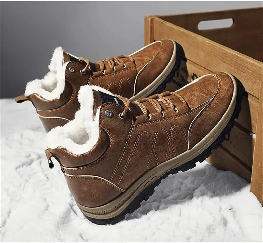 Winter Warm Sneakers Men High Top Plush Waterproof Snow Boots Male Ankle Shoes Comfortable(39 Code)