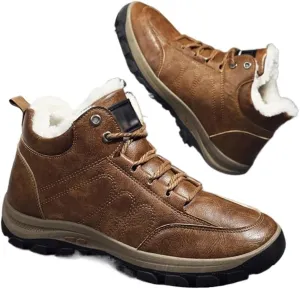 Winter Warm Sneakers Men High Top Plush Waterproof Snow Boots Male Ankle Shoes Comfortable(39 Code)
