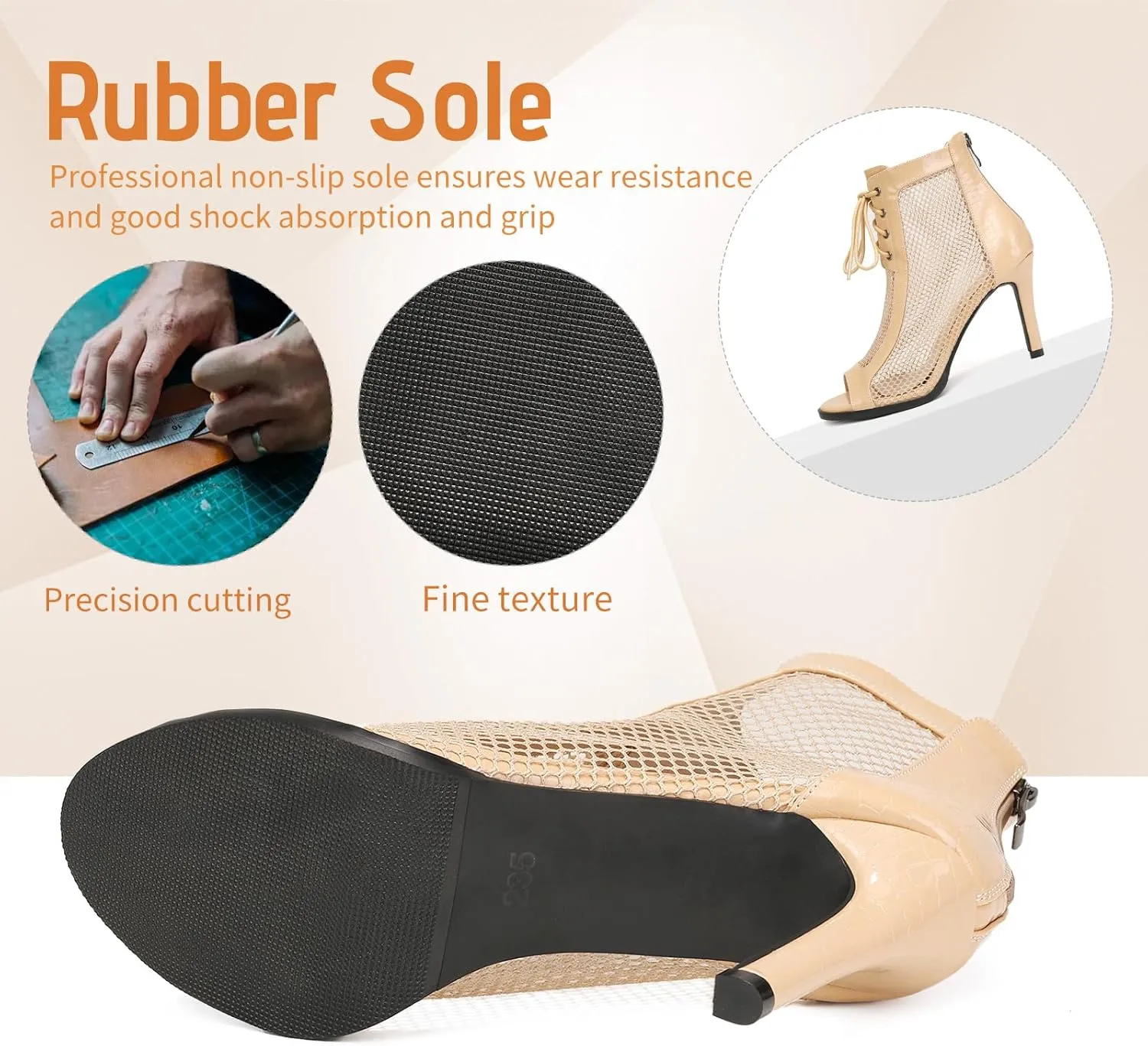 Women Ballroom Dance Boots Open Toe Lace Up Mesh Salsa Performence Professional Latin Dance Boots,DS-970