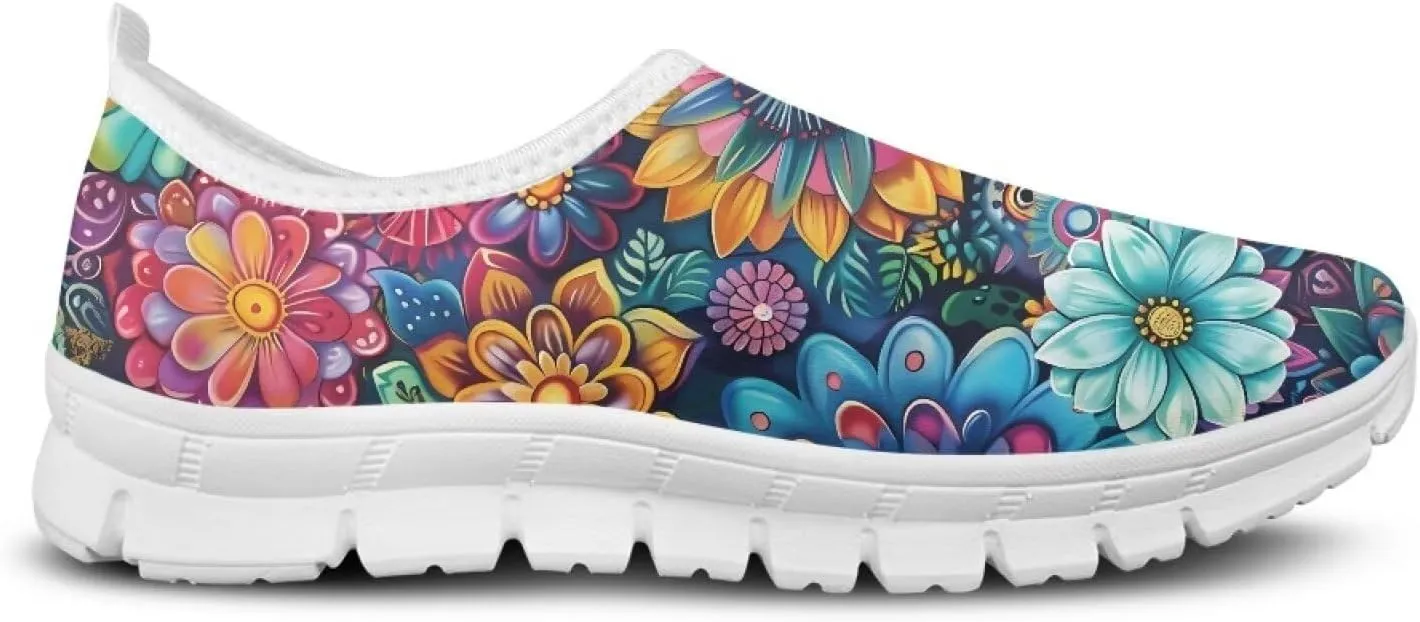 Women Fashion Slip On Sneakers Lightweight Walking Travel Outdoor Shoes for Ladies Slip On Mesh Loafers Flat Casual Shoes