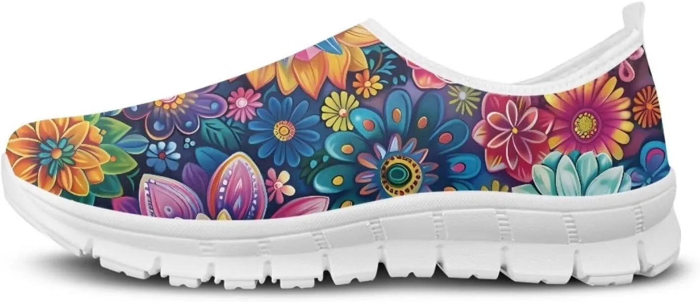 Women Fashion Slip On Sneakers Lightweight Walking Travel Outdoor Shoes for Ladies Slip On Mesh Loafers Flat Casual Shoes