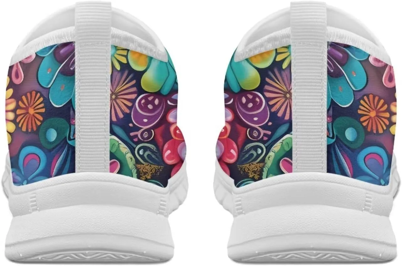 Women Fashion Slip On Sneakers Lightweight Walking Travel Outdoor Shoes for Ladies Slip On Mesh Loafers Flat Casual Shoes