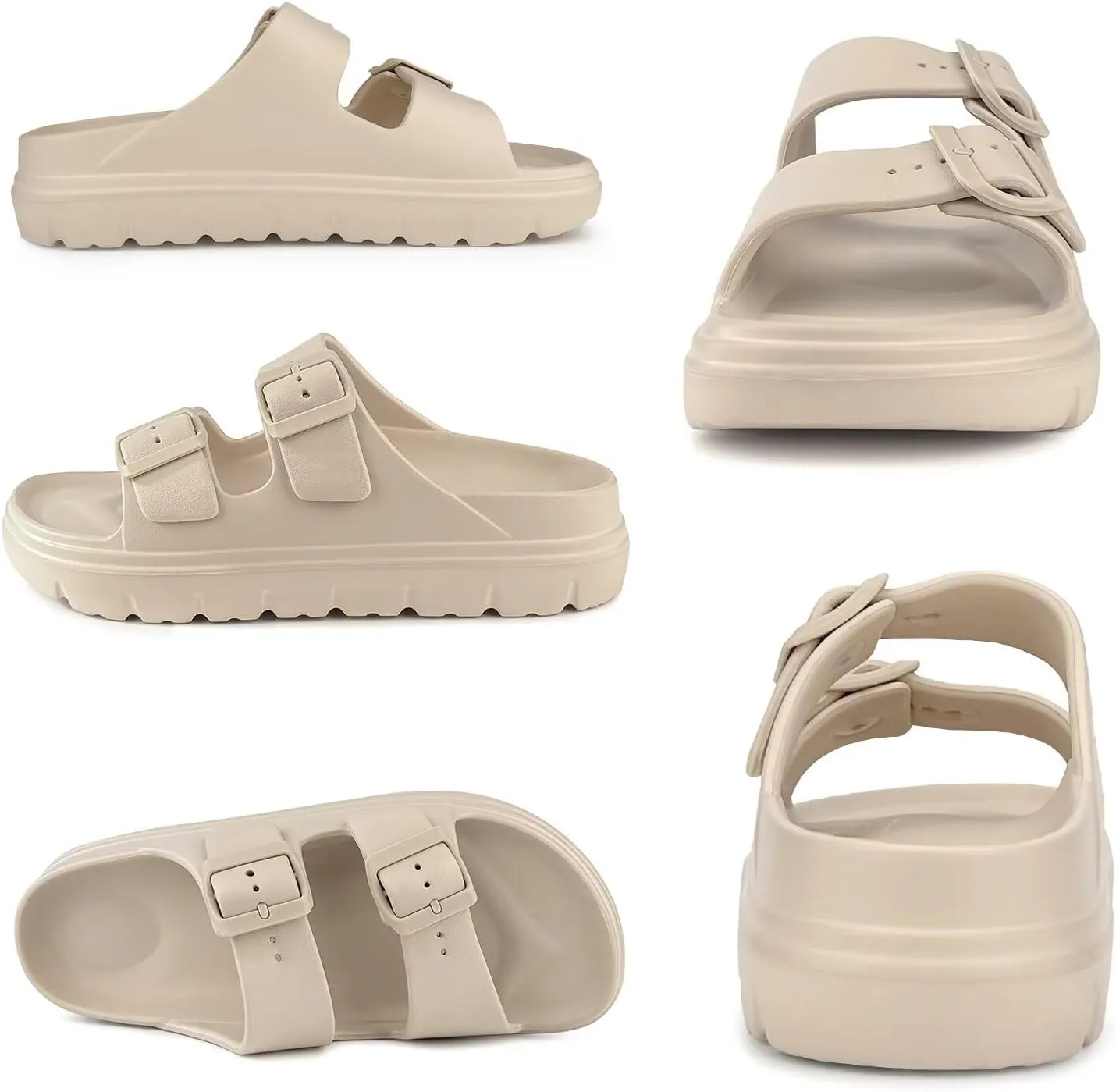 Women Platform Sandals with Arch Support, Adjusetable Buckles Chunky Eva Slides for Woman, Comfortable Lightweight Summer Sandal for Beach,Walking,Sandalias de Plataforma Para Mujer