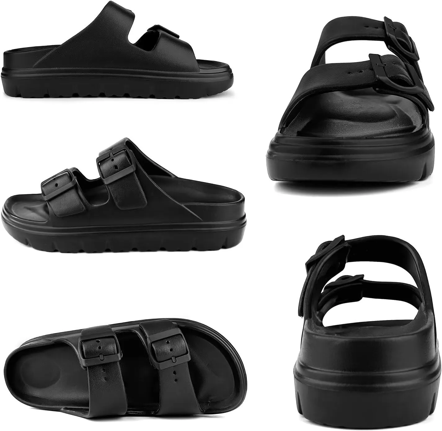 Women Platform Sandals with Arch Support, Adjusetable Buckles Chunky Eva Slides for Woman, Comfortable Lightweight Summer Sandal for Beach,Walking,Sandalias de Plataforma Para Mujer
