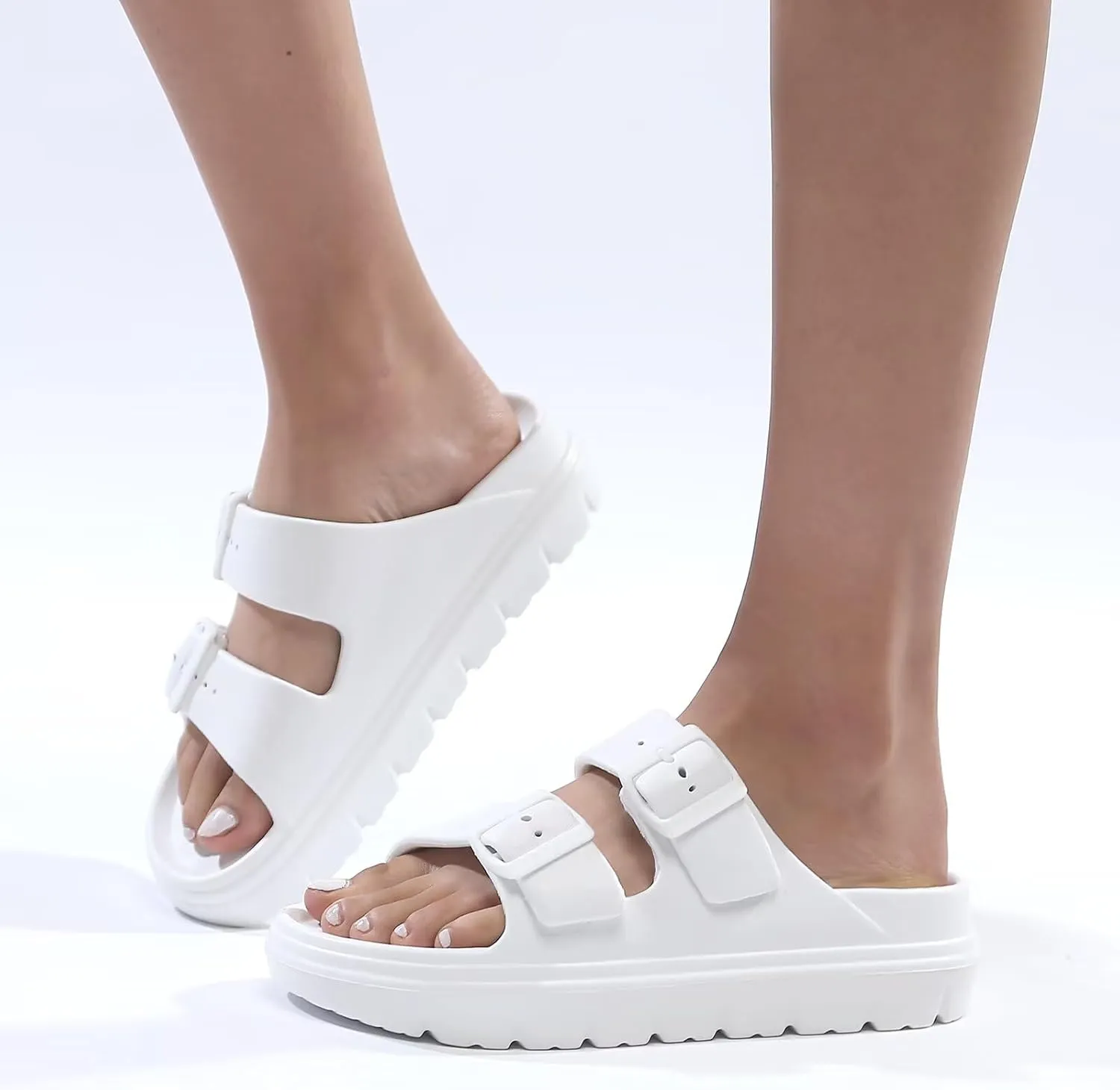 Women Platform Sandals with Arch Support, Adjusetable Buckles Chunky Eva Slides for Woman, Comfortable Lightweight Summer Sandal for Beach,Walking,Sandalias de Plataforma Para Mujer