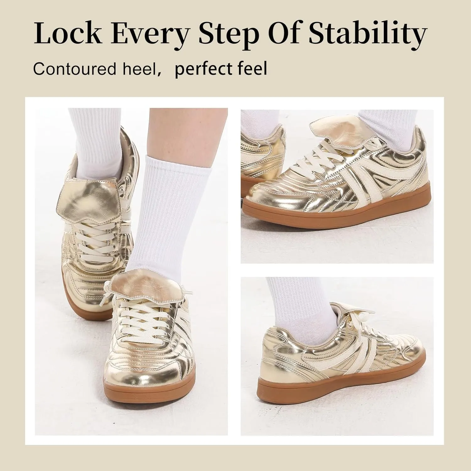 Women Sneakers Lace Up Classic Fashion Sneakers Comfortable Leisure Shoes Walking Shoes Tennis