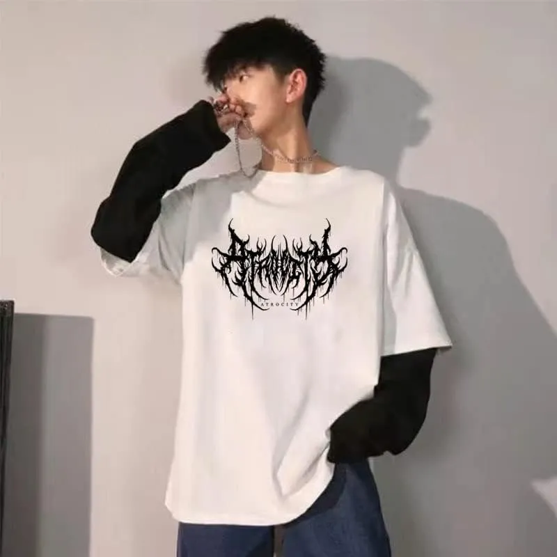 Women Y2K Graphie Crop Tops Fairy Grunge Long Sleeves T Shirt Aesthetic Gothic Slim Fit Blouse Fairycore Streetwear