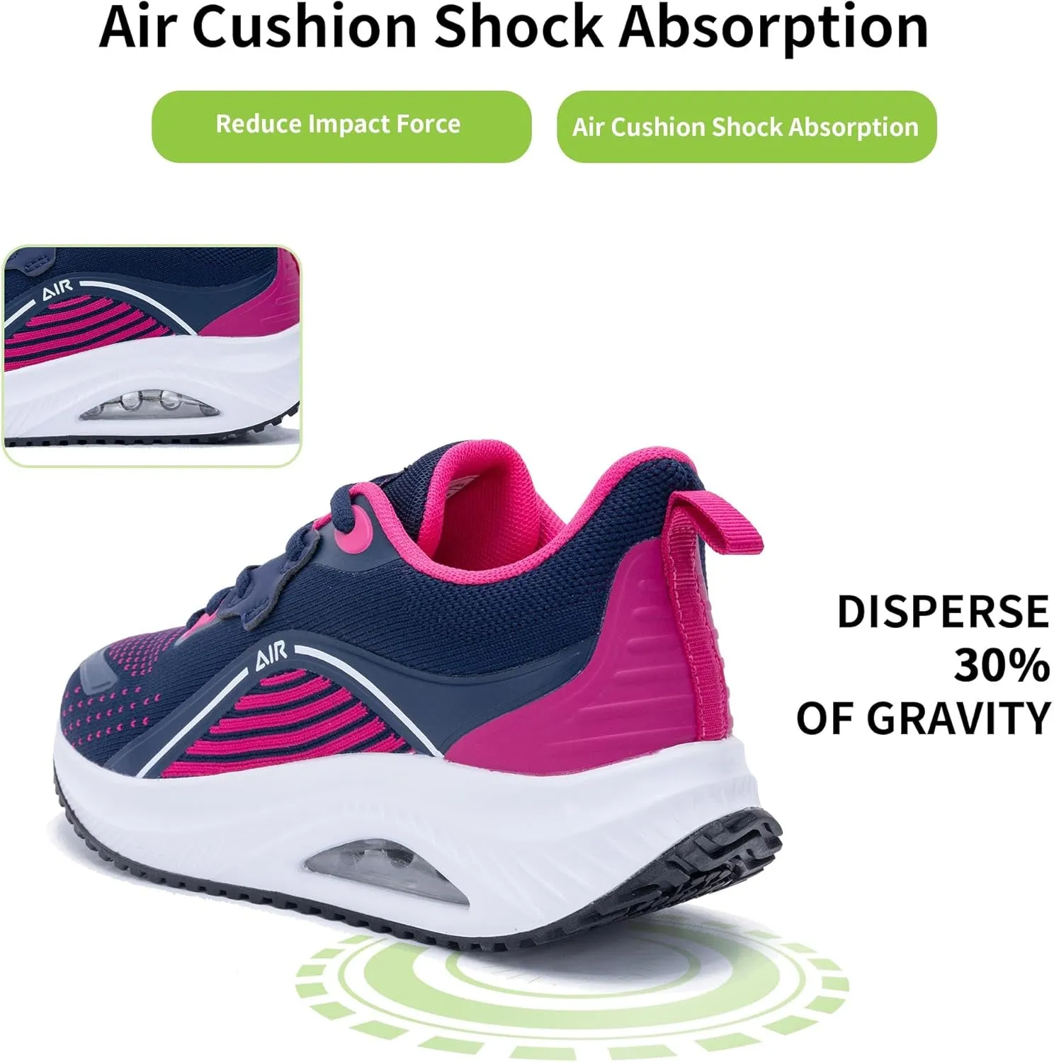 Womens Air Walking Shoes with Arch Support Tennis Orthotic Comfortable Sneakers for Plantar Fasciitis Pain Relief US 6-11