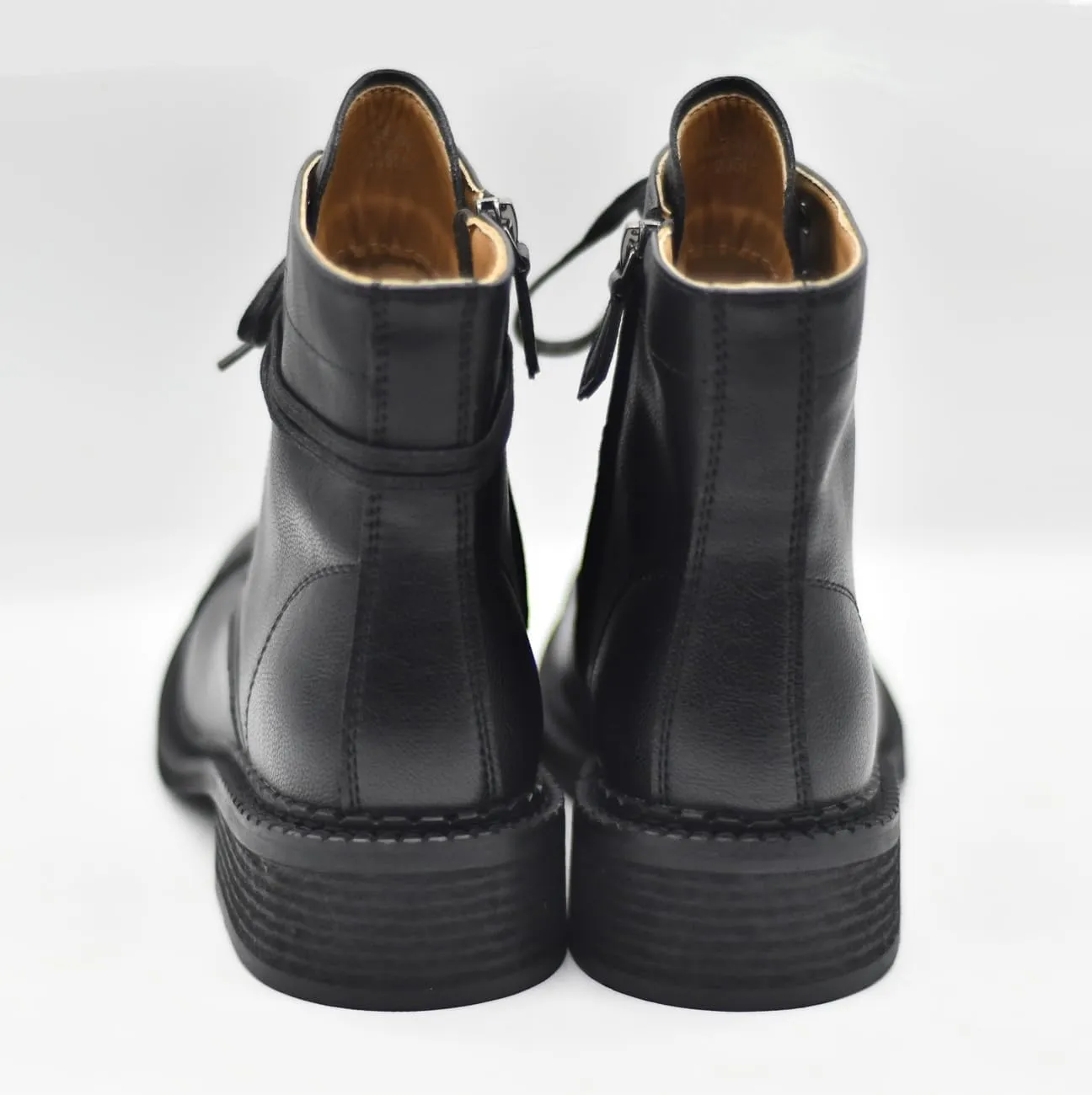 Women's Brogue Genuine Leather Oxford Boots Classic Handcrafted Fashion Ankle Booties