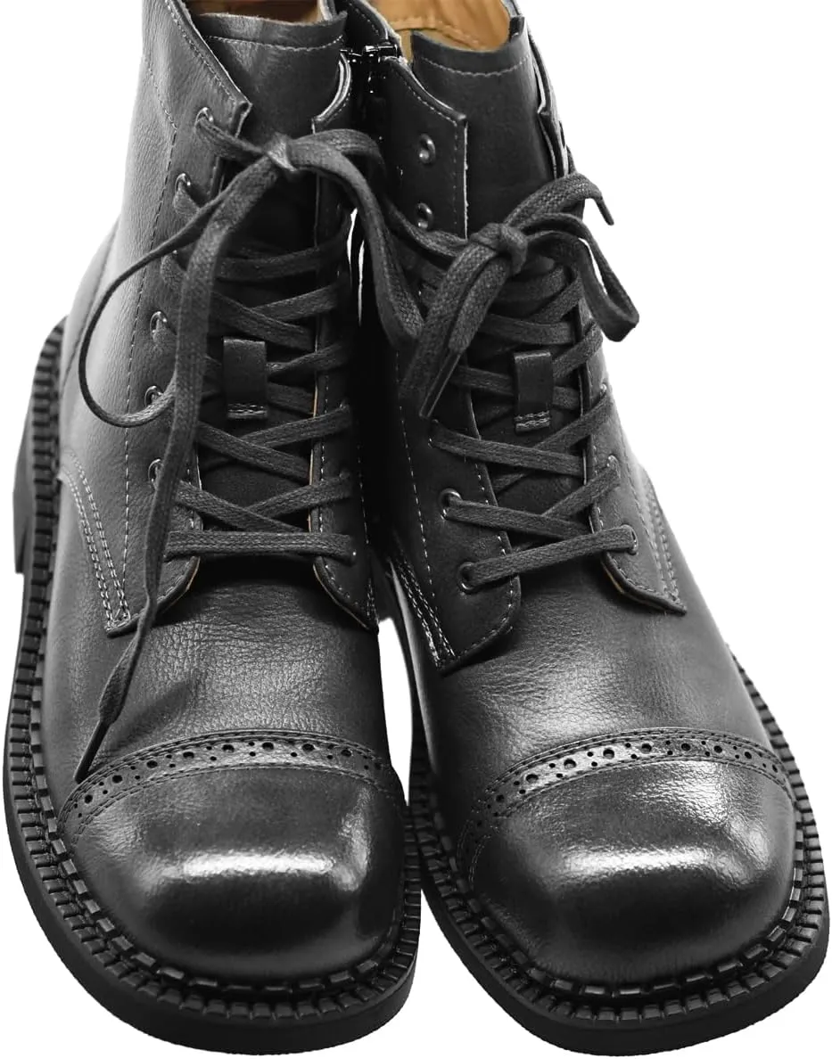 Women's Brogue Genuine Leather Oxford Boots Classic Handcrafted Fashion Ankle Booties