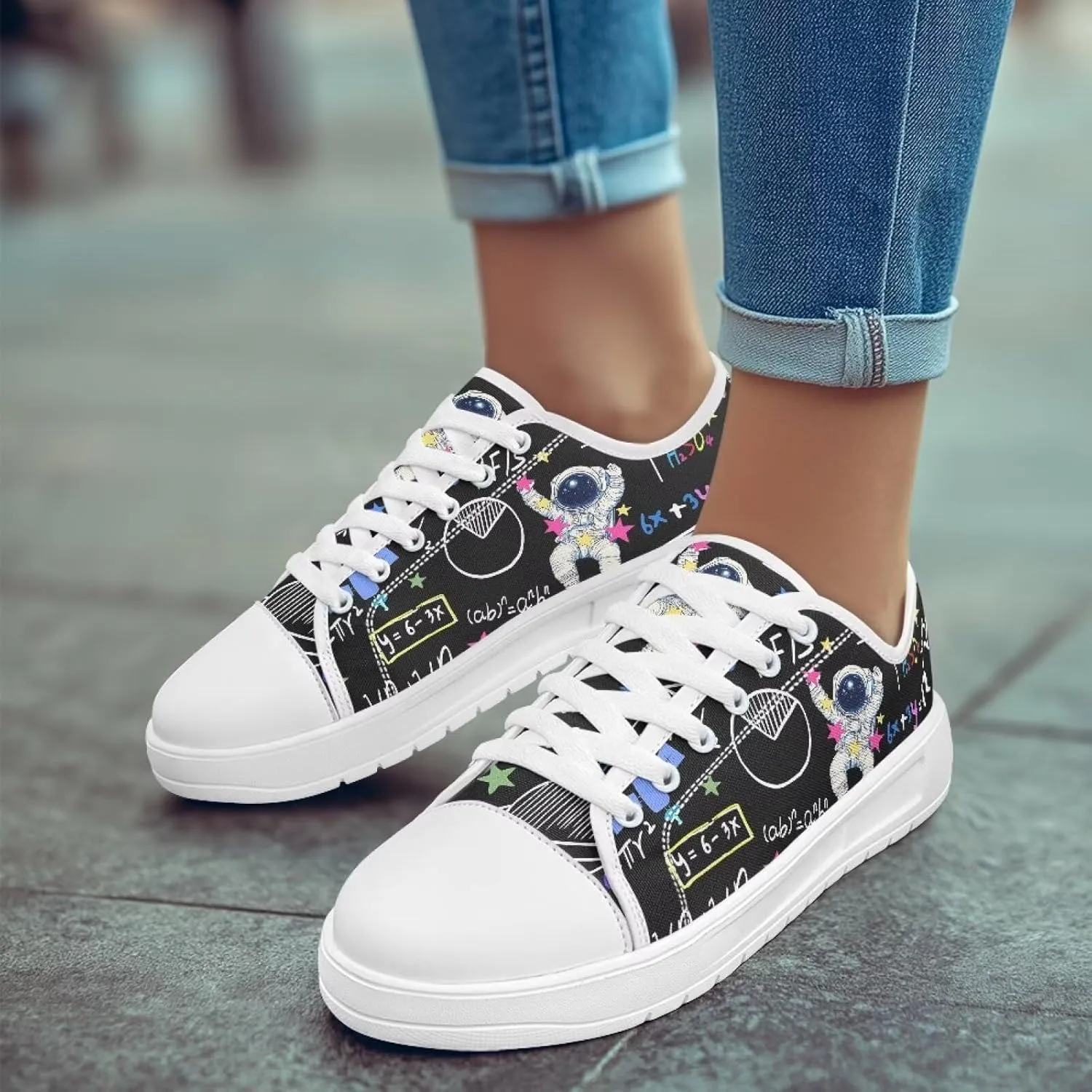 Womens Canvas Slip-On Shoes Lightweight Comfort Sneakers for Casual Wear Soft Cushioned Insole for Athletic Size 6-13.5 White Sole