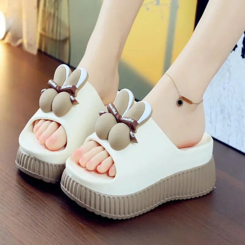 Women's Clogs High Heel Mules Summer Eva Shoes Beach Slippers Indoor Non-Slip Thick-Soled Slippers