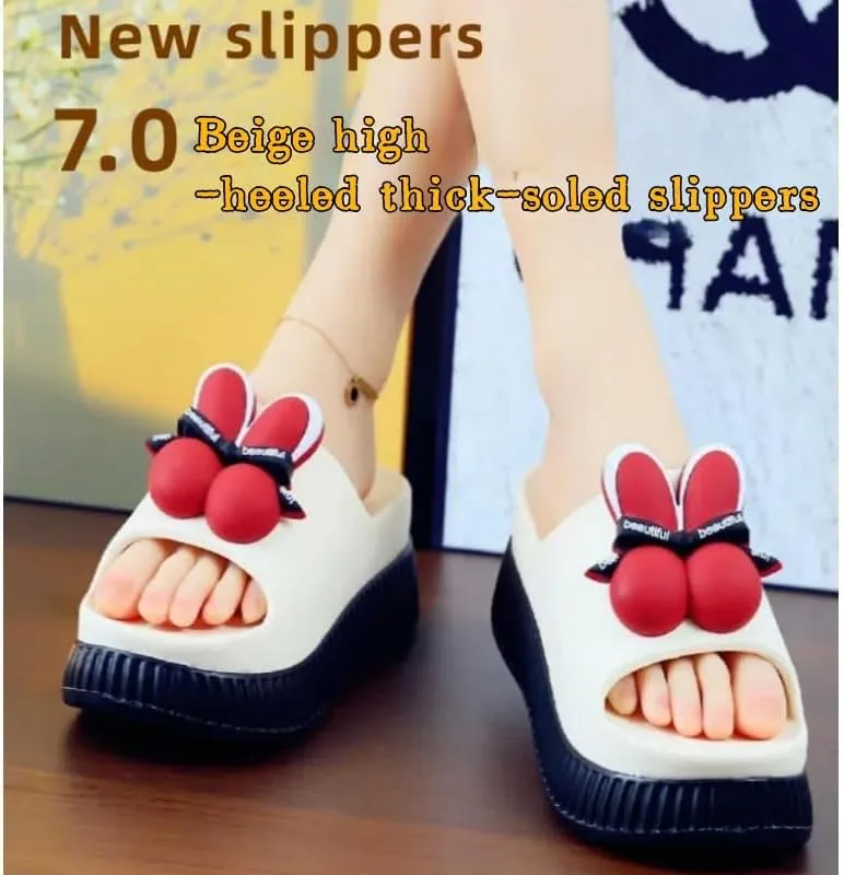 Women's Clogs High Heel Mules Summer Eva Shoes Beach Slippers Indoor Non-Slip Thick-Soled Slippers