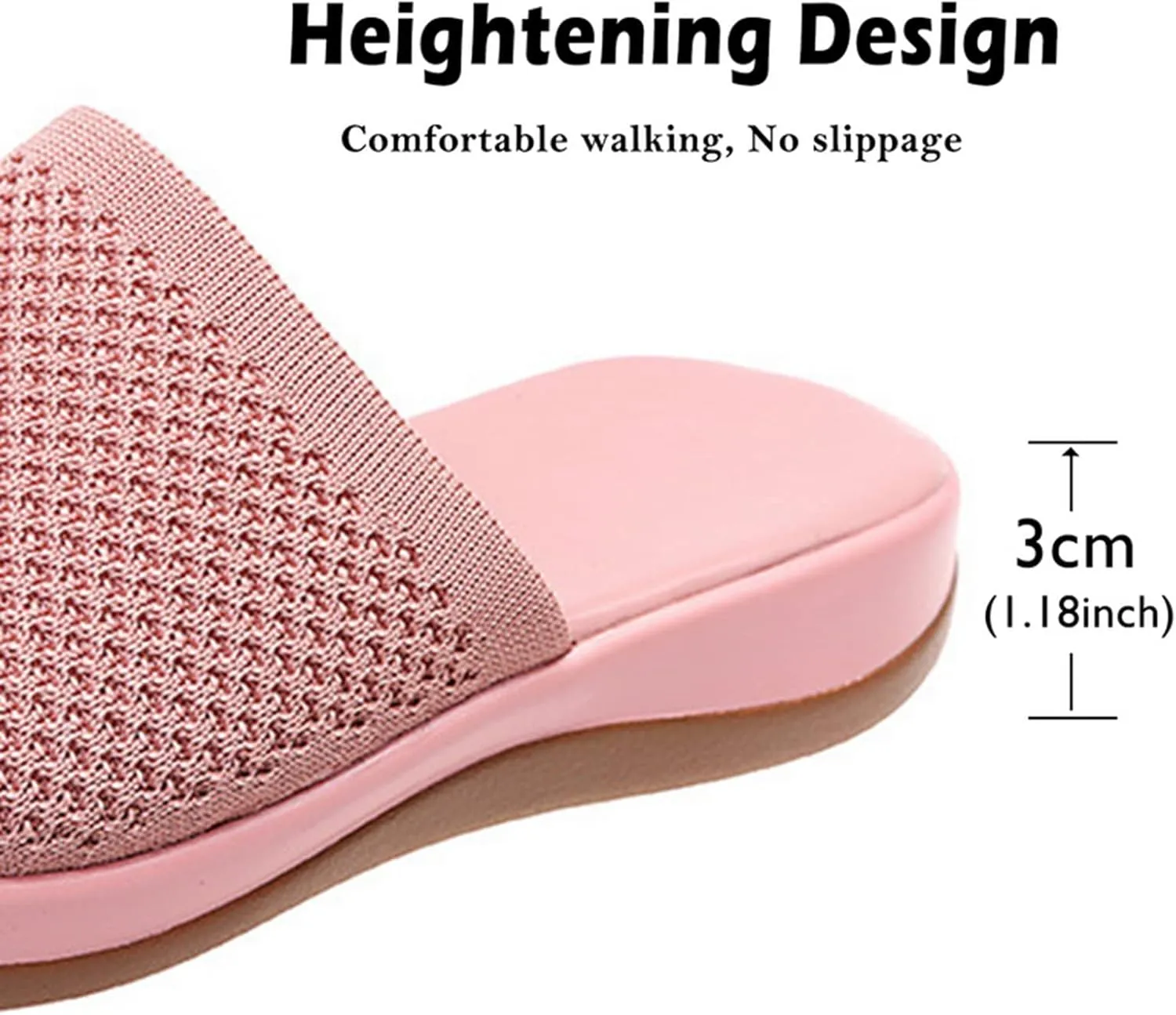 Womens Comfort Wedge Slide Sandals Summer Open Toe Slippers Soft Feetbed Slip on Walking Shoes Breathable Mesh Slides Mules Shoes,Blue,US10/EU41