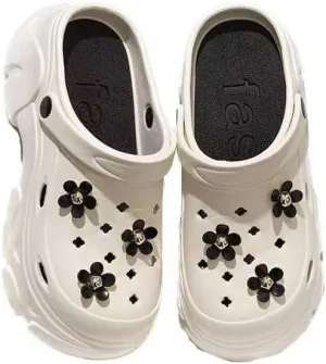 Women's DIY Platform Clogs Slip On Slides Shoes Beach Sandals Gardener Clog Mules Clog Wedge Sandals Outdoor Beach Shoes