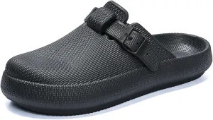 Women's Eva Clogs, Mules for Womens, Slip-on Nurse Shoes, Lightweight Garden Work Shoes, Comfortable Slides Sandals, Black