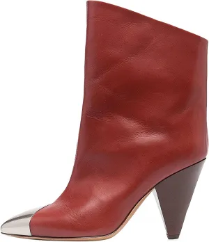 Womens High Conical Heel Short Boots Fall Pointed Toe Ankle Leather Dress Booties Cowhide Warm Large Size Casual Fashion Party Elastic Relaxed Slouchy