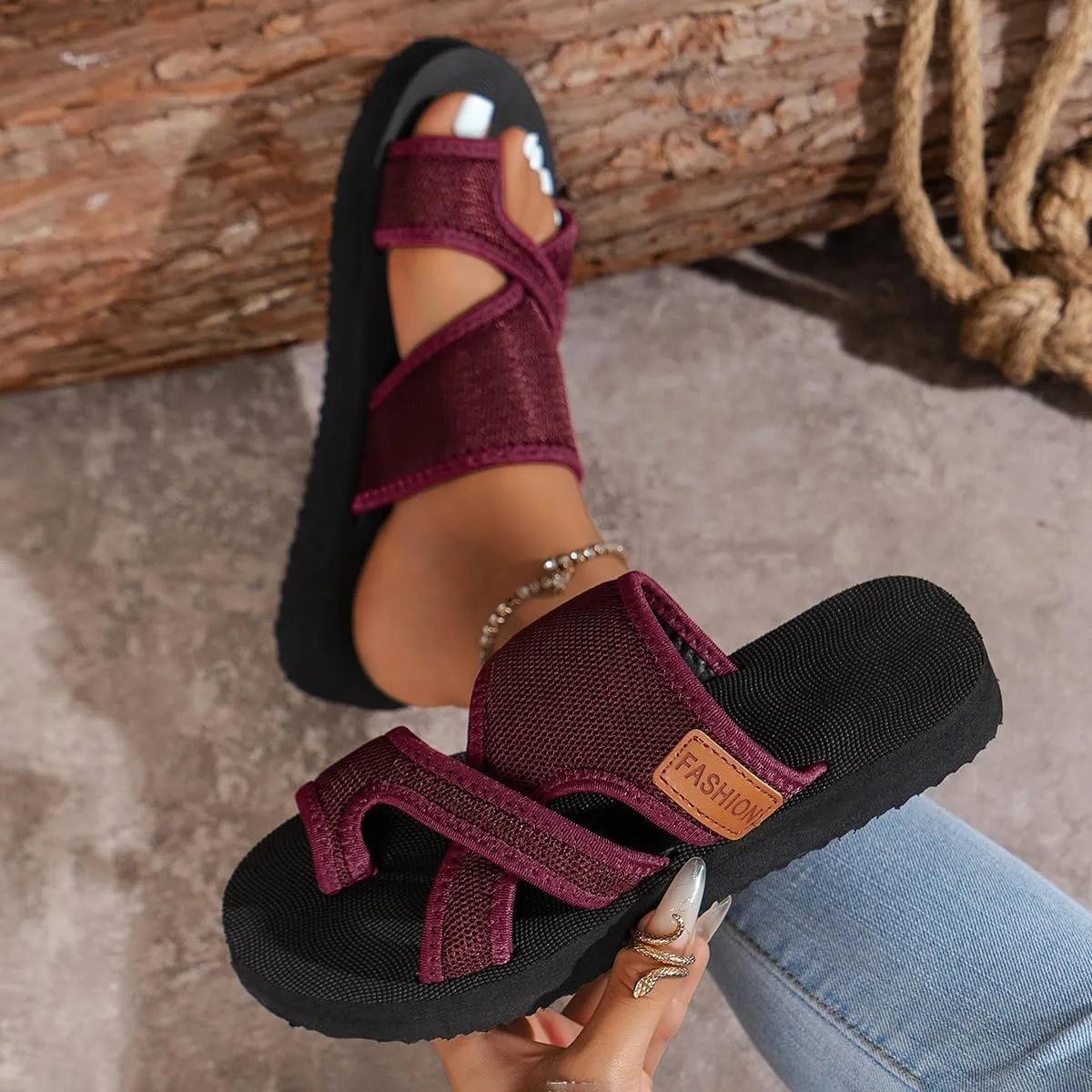 Women's Hollow Mesh Slide Sandals 2025,Comfortable Breathable Mesh Sandals for Women,Orthopedic Arch Support Summer Flats Beach Slides Mules