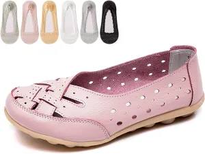 Womens Jaliane Orthopaedic Loafers in Breathable Leather,Casual Slip on Dress Shoes Comfortable Leather Driving Shoes Outdoor Walking Flats Shoes