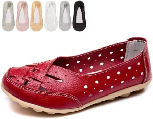 Womens Jaliane Orthopaedic Loafers in Breathable Leather,Casual Slip on Dress Shoes Comfortable Leather Driving Shoes Outdoor Walking Flats Shoes