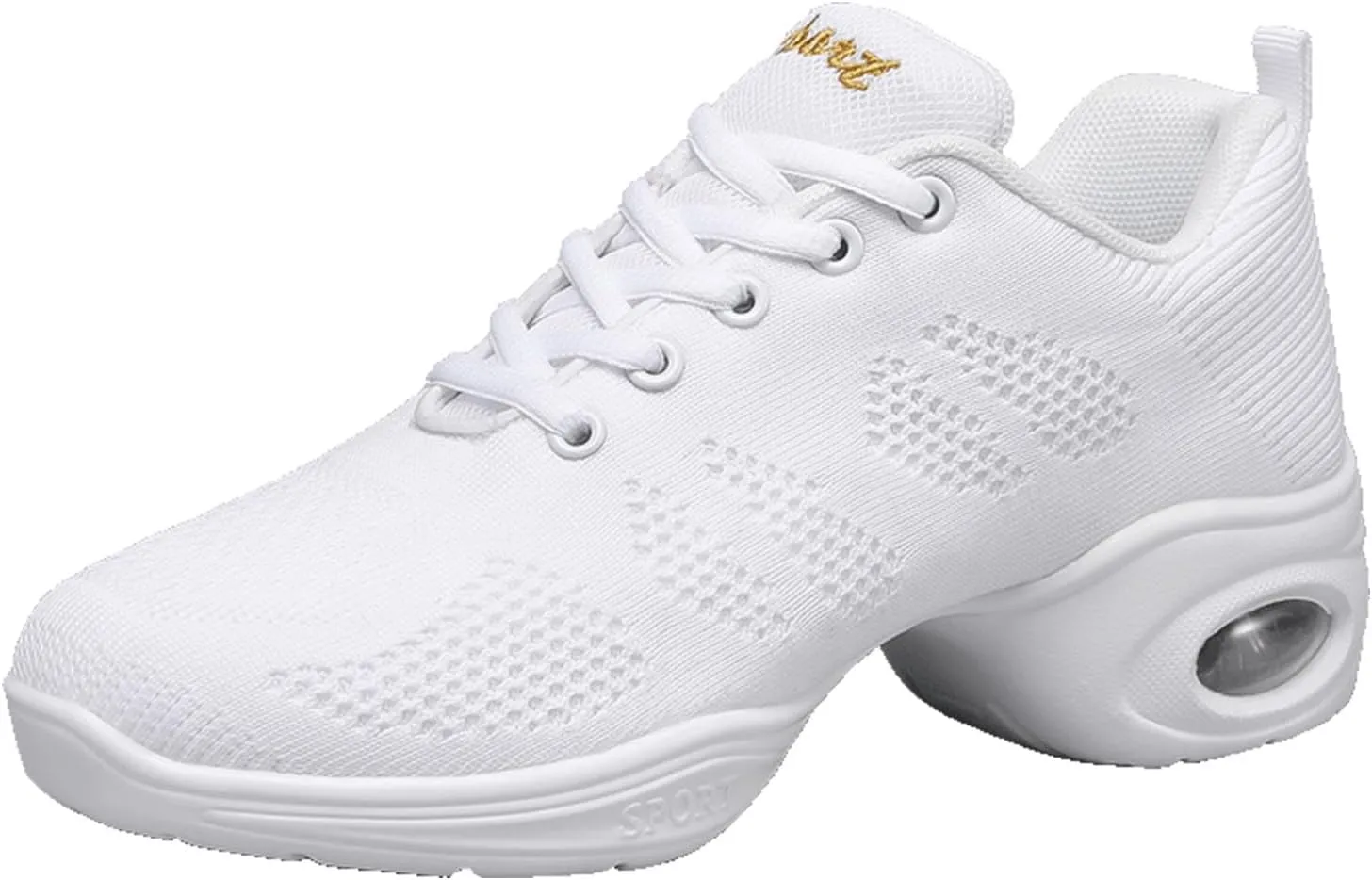 Women's Jazz Shoes Dance Trainers Lace Up Cushion Breathable Ladies Split Sole Dance Sneakers Platform Shoes