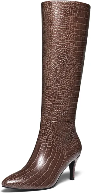 Women's Knee High Wide Calf Tall Fashion Long Boots - Stiletto Pointed Toe for Women