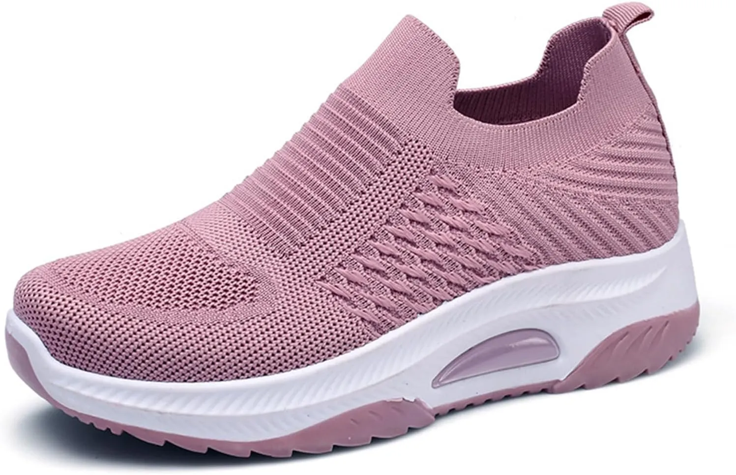 Women'S Knitted Mesh Platform Sock Sneakers,Lightweight Breathable Slip-On Round Toe Walking Nursing Shoes,with Arch Support for Plantar Fasciitis