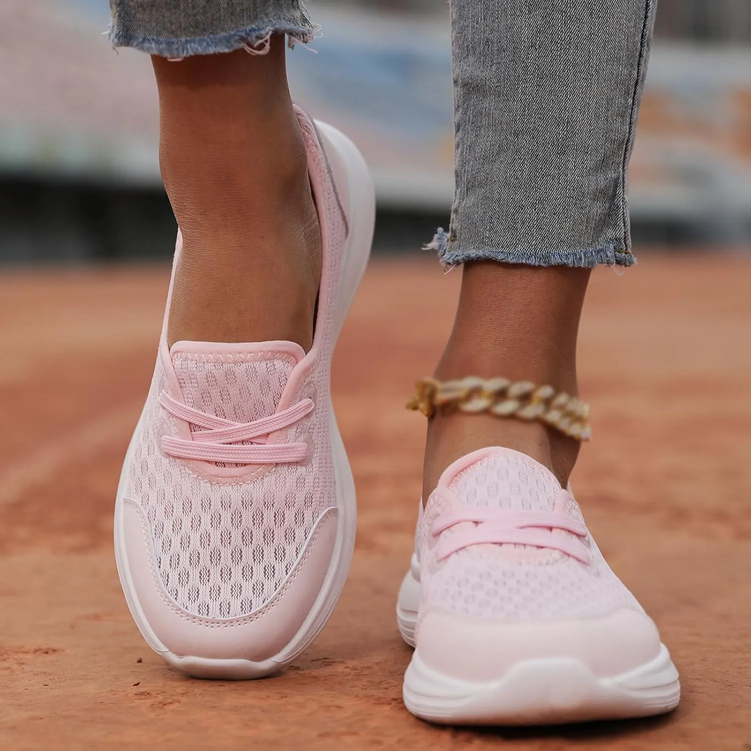 Womens Loafers Slip On Shoes Low Top Fashion Sneakers Breathable Slip On Arch Support Non-Slip Shoes Casual Walking Shoes