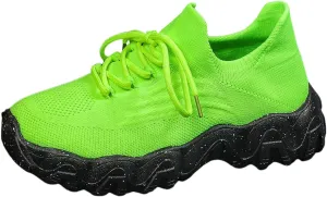 Women's Mesh Lace Lightweight Low-Cut Sneakers, Casual Tennis Shoes, Non Slip, Fashionable Comfortable and