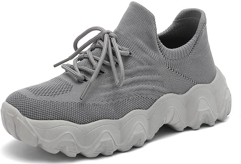 Women's Mesh Lace Lightweight Low-Cut Sneakers, Casual Tennis Shoes, Non-Slip, Fashionable Knitted Socks Shoes are Comfortable and Breathable