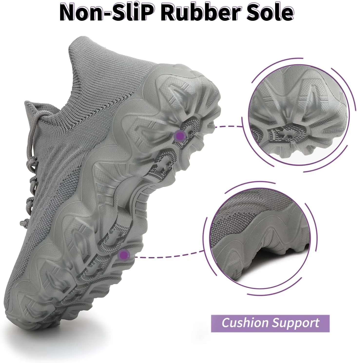 Women's Mesh Lace Lightweight Low-Cut Sneakers, Casual Tennis Shoes, Non-Slip, Fashionable Knitted Socks Shoes are Comfortable and Breathable