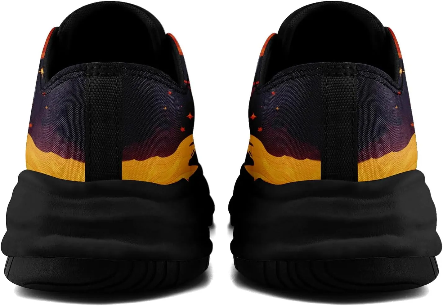 Women's Moon Sun Star Canvas Sneakers Men's Artistic Low-Top Casual Shoes Comfortable Unisex Lightweight Footwear