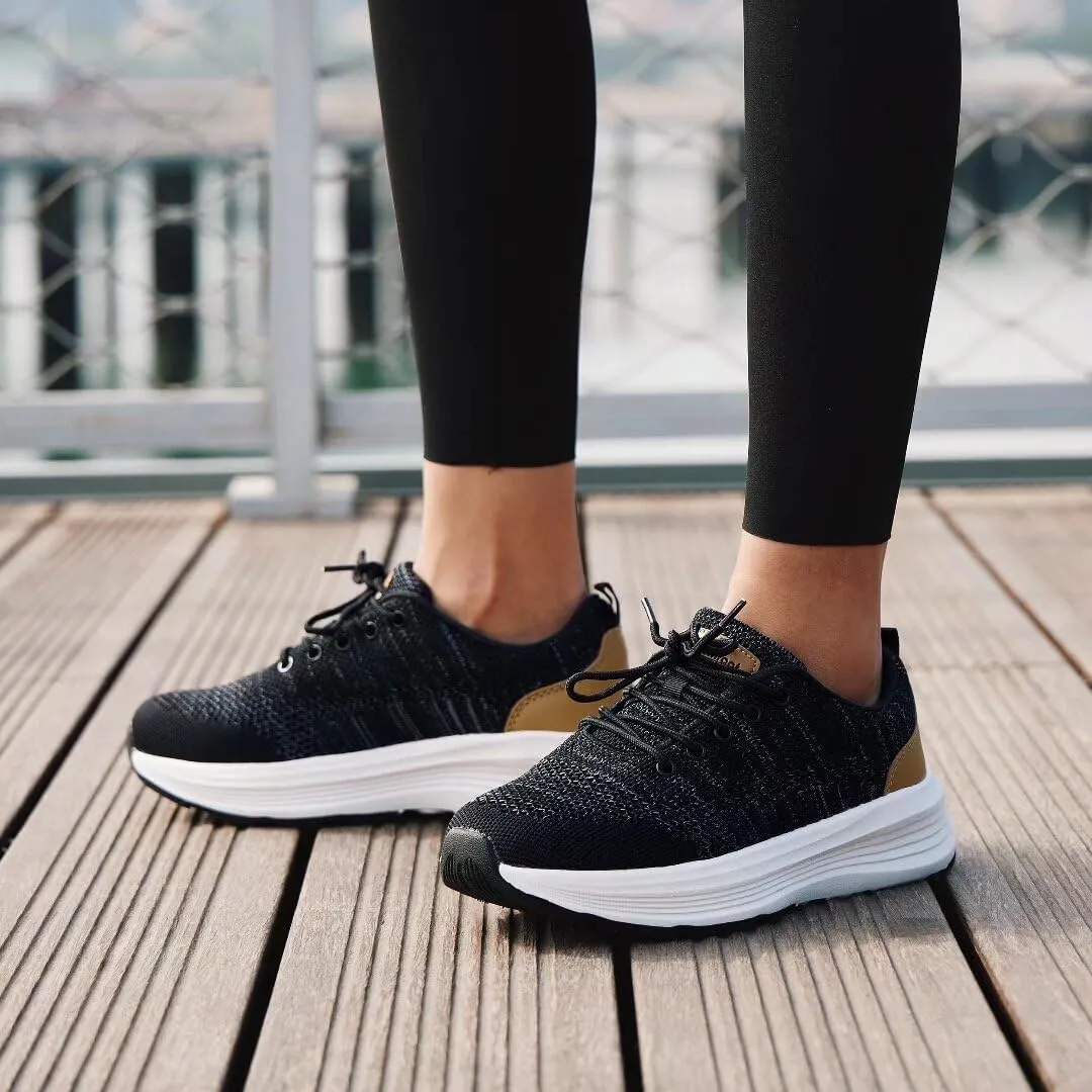 Women's Orthopedic Fashion Sneakers for Plantar Fasciitis: Flat Feet Supportive Cushioned Walking Shoes with Arch Support, Orthotic Soft Casual Sneakers for Ankle and Foot Pain Relief