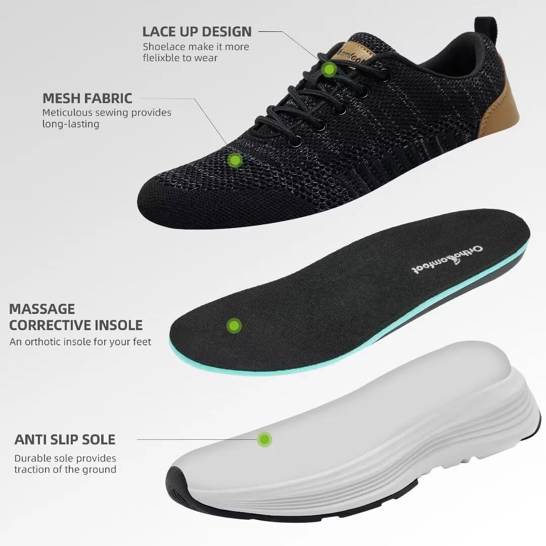 Women's Orthopedic Fashion Sneakers for Plantar Fasciitis: Flat Feet Supportive Cushioned Walking Shoes with Arch Support, Orthotic Soft Casual Sneakers for Ankle and Foot Pain Relief
