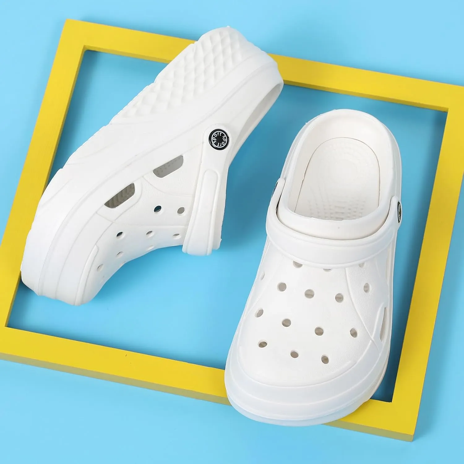 Women’s Platform Clogs Female Garden Clogs Shoes 2.36 Inches Hight Heels Mules Shoes Indoor Outdoor Casual Slippers