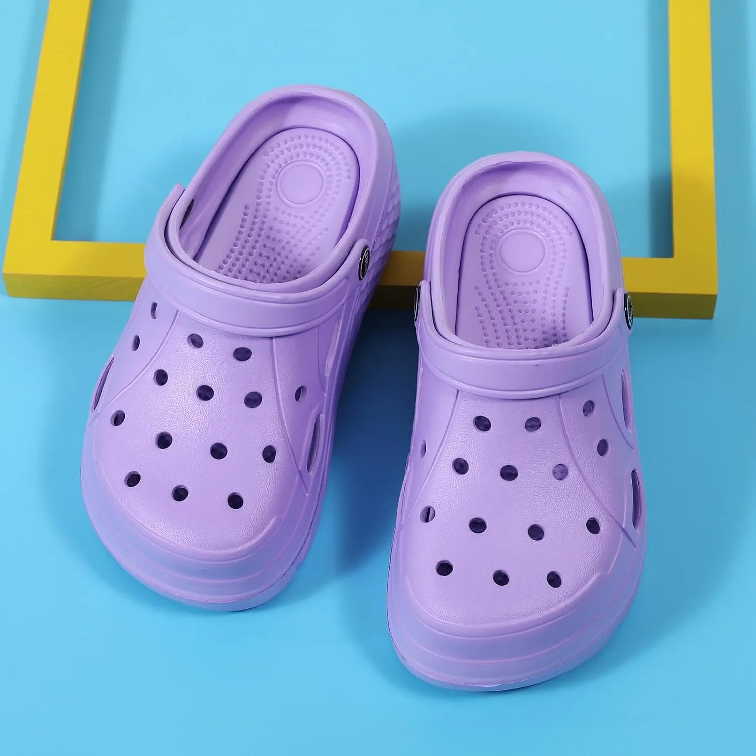 Women’s Platform Clogs Female Garden Clogs Shoes 2.36 Inches Hight Heels Mules Shoes Indoor Outdoor Casual Slippers