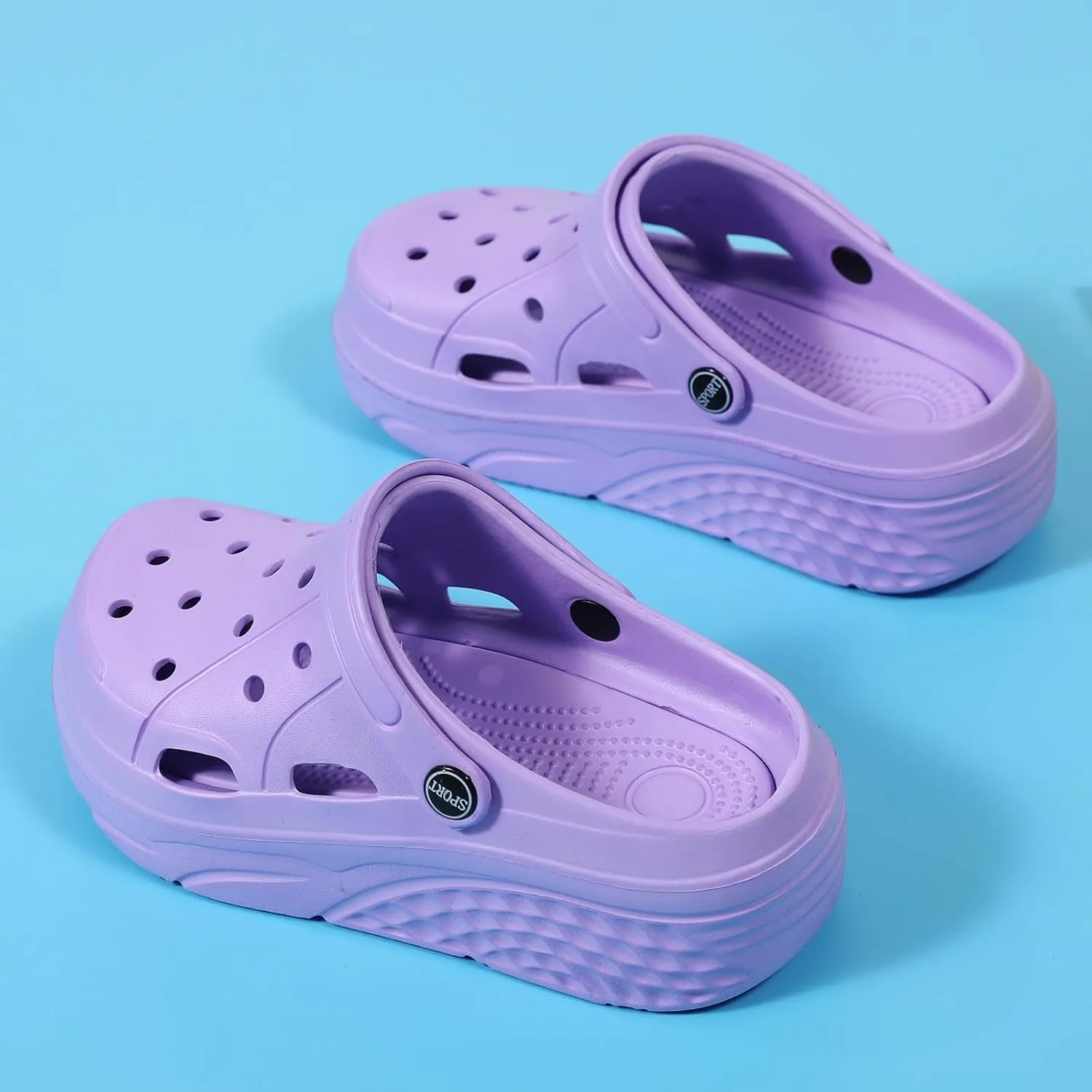 Women’s Platform Clogs Female Garden Clogs Shoes 2.36 Inches Hight Heels Mules Shoes Indoor Outdoor Casual Slippers