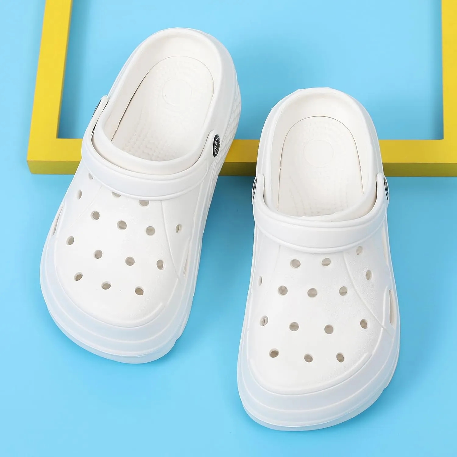 Women’s Platform Clogs Female Garden Clogs Shoes 2.36 Inches Hight Heels Mules Shoes Indoor Outdoor Casual Slippers
