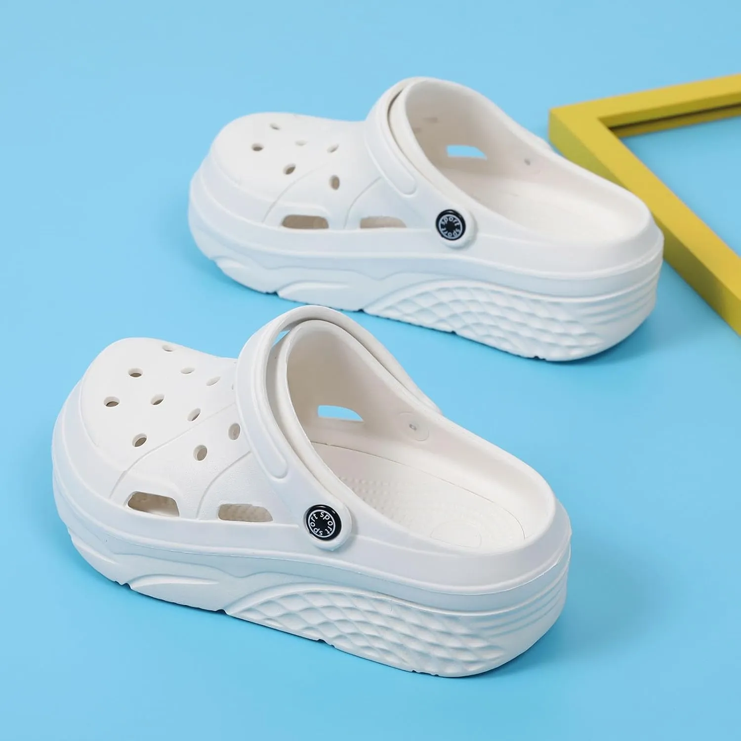 Women’s Platform Clogs Female Garden Clogs Shoes 2.36 Inches Hight Heels Mules Shoes Indoor Outdoor Casual Slippers
